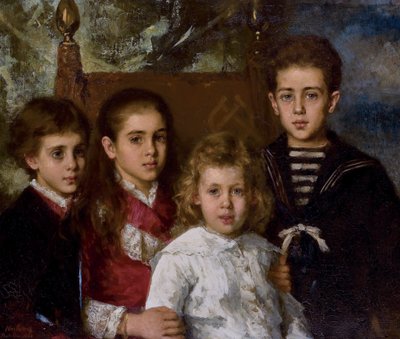 Portrét dětí Paula Pavloviče Demidoffa, druhého prince ze San Donato 1839-1885, Avrora, A od Alexei Alexeyevich Harlamov