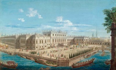 Pohled na Letní palác císařovny Alžběty u řeky Fontanka v Petrohradě, 1753. od Alexei Angileevich Grekov