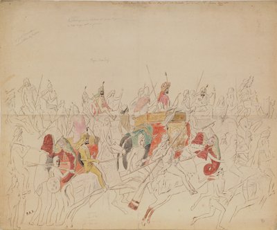 Maharaja Sher Singh z Paňdžábu a jeho dvůr, 1846 od Alexei Dmitriyevich Saltykov