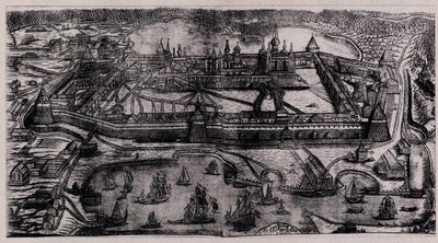Solovecký klášter Proměnění Páně na Soloveckých ostrovech, 1744 od Alexei Fyodorovich Zubov