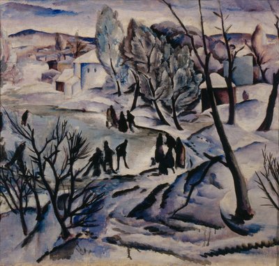 Zima. Zamrzlý rybník, 1923-1924 od Alexei Ilyich Kravchenko