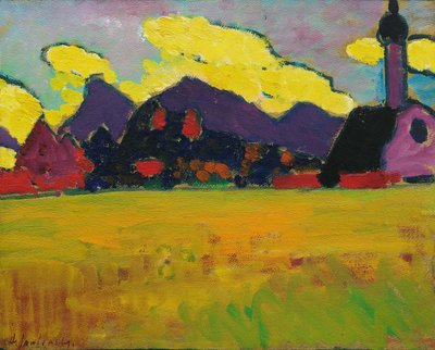 Krajina v Murnau Žluté večerní mraky, c. 1910. od Alexei Javlensky von