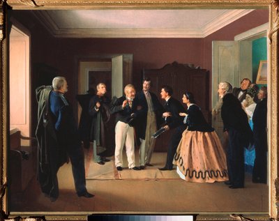 Rezignace náčelníka - obraz Alexeje Lukiče Jušanova (1840-po 1866), olej na plátně od Alexei Lukich Yushanov