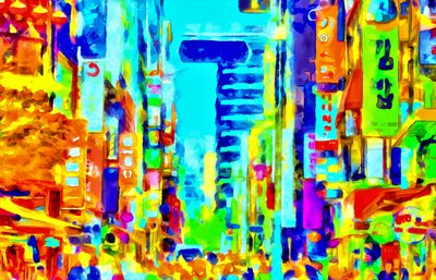 Vícebarevné město, doslova, 2020 (kombinovaná technika) od Alexei Makhov