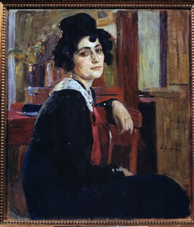 Francouzka (Francouzka). Obraz Alexeje Michajloviče Korina (Korine) (1865-1923), olej na plátně od Alexei Mikhailovich Korin