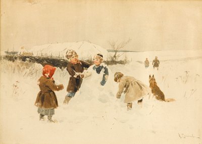 Výroba sněhuláka, 1891. od Alexei Stepanovich Stepanov