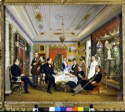 Karta čaj. Obraz Voloskova Alexey Yakovlevich (1822 - 1882) od Alexei Yakovlevich Voloskov