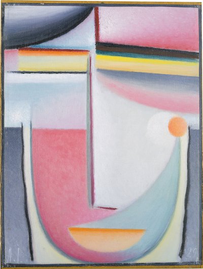 Abstraktní hlava: Symfonie v růžové barvě od Alexej von Jawlensky