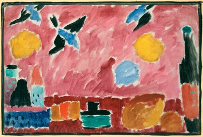 Tapeta se vzorem červené vlaštovky - Malba Alexeje von Javlenského (1864-1941), olej na kartonu od Alexej von Jawlensky