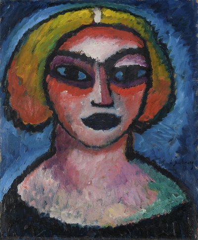 Hlava ženy. Verso: busta muže (kolem 1910-1912) od Alexej von Jawlensky