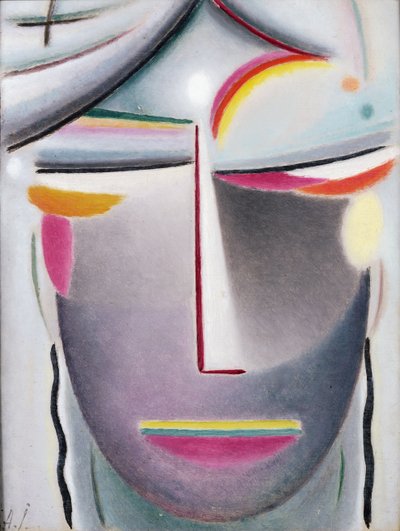 Hlava (Temný Buddha), asi 1927 (olej na plátně položeném na desce) od Alexej von Jawlensky