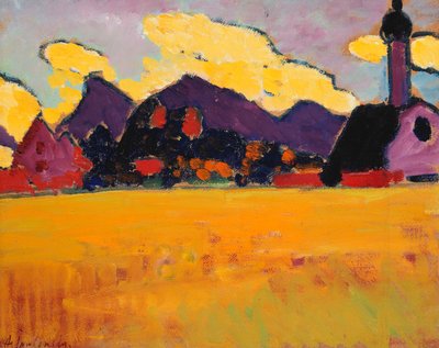 Krajina poblíž Murnau; Krajina poblíž Murnau, kolem roku 1910 od Alexej von Jawlensky