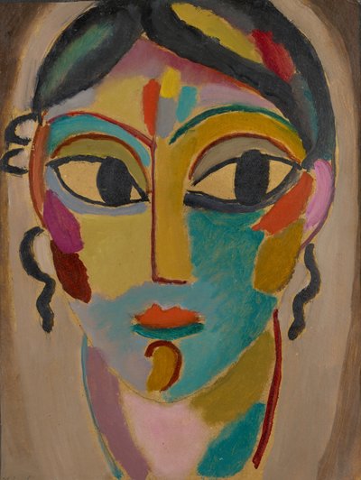 Mystical Head: Head of a Girl, 1918 (olej na kartonu) od Alexej von Jawlensky