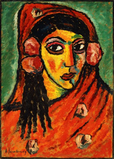 Španělská dívka s červeným šátkem; Španělka s červeným šátkem, kolem roku 1912 od Alexej von Jawlensky