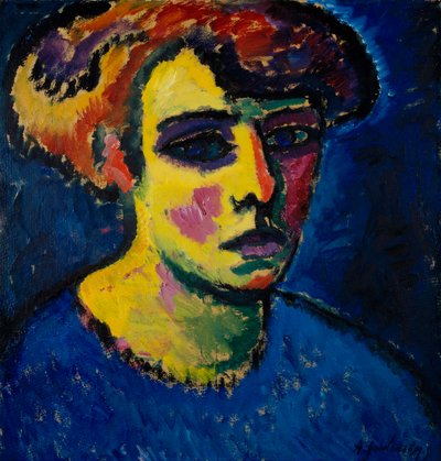 Tete de femme (Hlava ženy) - Malba Alexeje von Javlenského (1864-1941) olej na kartonu (52,2 x 50,2 cm) od Alexej von Jawlensky