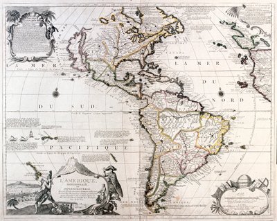 Jižní a Severní Amerika - podle A od Alexis-Hubert Jaillot