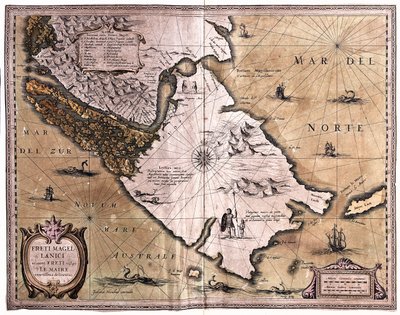 Magellanstraße, Feuerland, von A.H. Jaillot in 