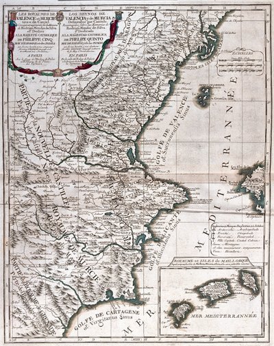 Valencia und Kastilien, Spanien von Alexis-Hubert Jaillot