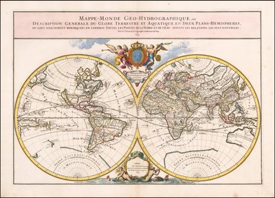 Mapa světa z roku 1699, Alexis-Hubert Jaillot od Alexis Hubert Jaillot