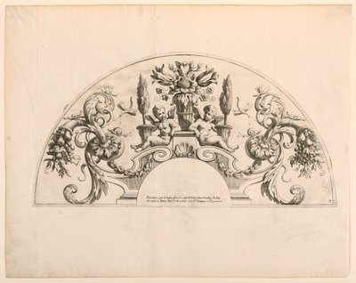 Vějířové listy, Pátá a šestá deska souboru, "Divers Desseins de grands Eventails, Encrans, et autres Ornamens, vynalezené a vyryté podle Nicolase Loire" od Alexis Loir
