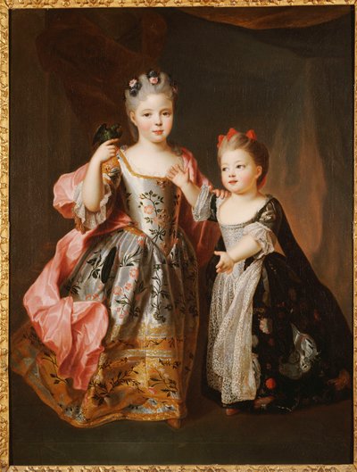 Portrét dvou mladých dívek, o nichž se říká, že jsou Adelaide a Victoire, dcery Ludvíka XV od Alexis Simon Belle