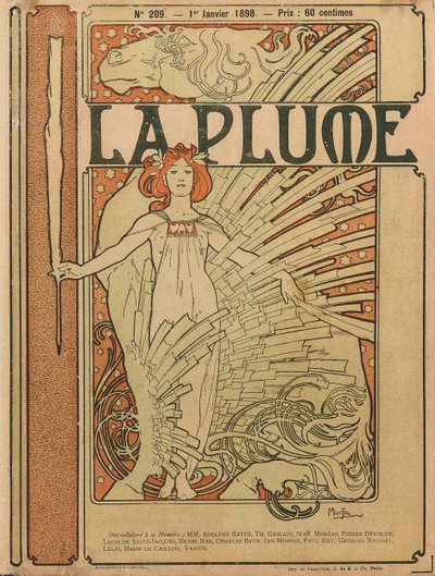 Obálka La Plume č. 209, 1898. od Alfons Marie Mucha