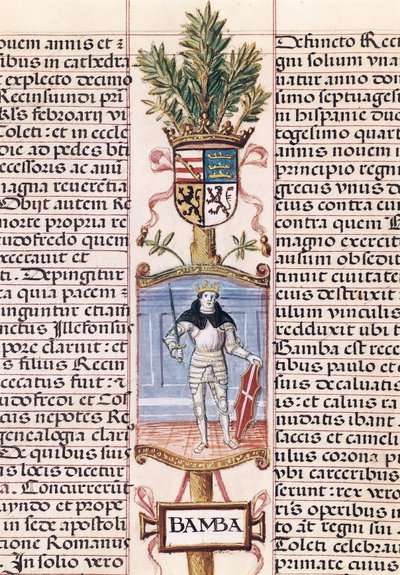 Portrét vizigótského krále Wamby († 688, španělský král v letech 672-680/681, z „Genealogie španělských králů“ od Alonsa de Cartagena od Alfonso de Cartagena