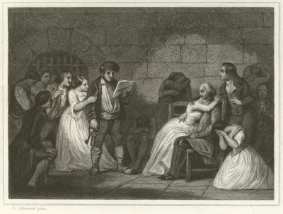 Volání odsouzených (rytina) od Alfred (after) Johannot