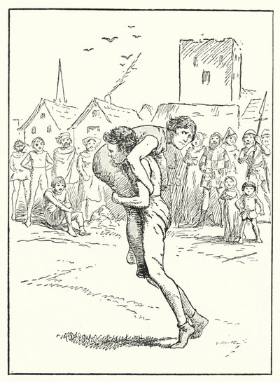 Merrie England: Zápas (litografie) od Alfred (after) Pearse