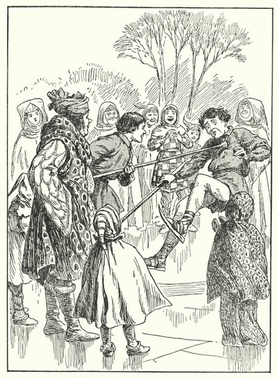 Merrie England: Učedníci při sklápění ledu (litografie) od Alfred (after) Pearse
