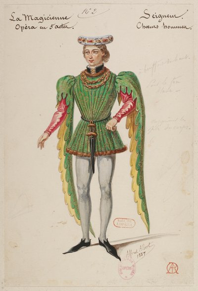 Halévy - La magicienne - kostýmní modely Alfreda Alberta - 02. Seigneur, mužský sbor od Alfred Albert