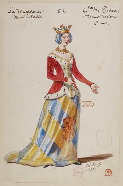 Halévy - La magicienne - kostýmní modely Alfreda Alberta - 06. Hraběnka z Poitou. Dvorní dámy, sbor od Alfred Albert