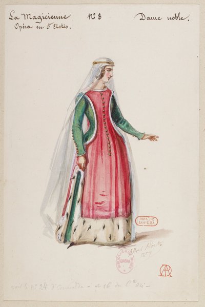 Halévy - La magicienne - kostýmní modely Alfreda Alberta - 08. Dame noble od Alfred Albert