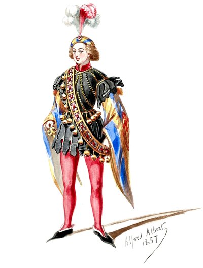 Halévy - La magicienne - kostýmní modely Alfreda Alberta - 09. Strana: 2 Osm komparsistů (retušováno) od Alfred Albert