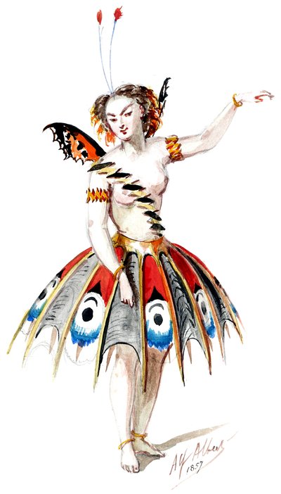 Halévy - La magicienne - kostýmní modely Alfreda Alberta - 11. Papillon (retušováno) od Alfred Albert