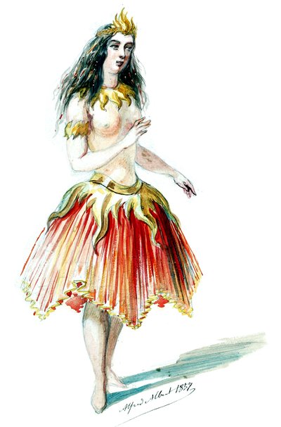 Halévy - La magicienne - kostýmní modely Alfreda Alberta - 12. Salamandre (retušováno) od Alfred Albert