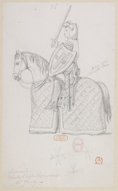 Halévy - Kouzelník - kostýmní modely Alfreda Alberta - 26 (šachová hra, křesťanský jezdec) od Alfred Albert