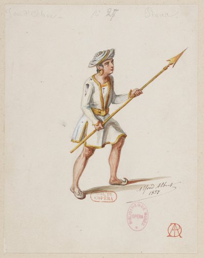 Halévy - La magicienne - kostýmní modely Alfreda Alberta - 27. Šachová partie, pěšci (Saracéni) od Alfred Albert