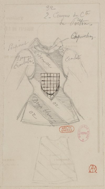 Halévy - La magicienne - kostýmní modely Alfreda Alberta - 32. Panoši hraběte z Poitou od Alfred Albert