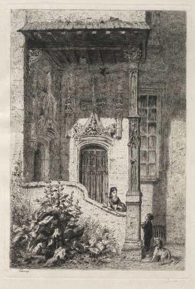 Dům známý jako Bílá královna, Rue St. Hippolyte od Alfred Alexandre Delauney