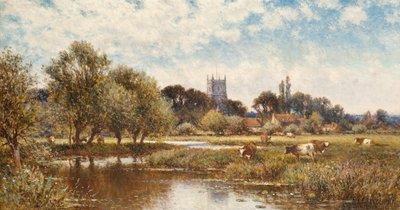 Napájení dobytka, Kempstead-on-Thames od Alfred Augustus Glendening