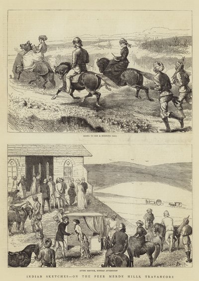 Indické skici, na kopcích Peer Merde, Travancore od Alfred Chantrey Corbould