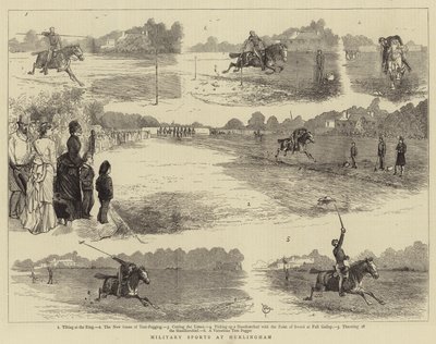 Vojenské sporty v Hurlinghamu (rytina) od Alfred Chantrey Corbould