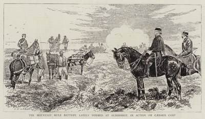 Baterie Mountain Mule, nedávno zformovaná v Aldershot, v akci na Caesarově táboře od Alfred Chantrey Corbould