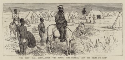 Válka Zuluů, Dabulamanzi, králův nevlastní bratr a jeho Aides-de-Camp od Alfred Chantrey Corbould