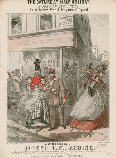 Hudební skóre pro The Saturday Half Holiday, slova a hudba Joseph R W Harding od Alfred Concanen
