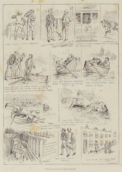 Brown a Jones jdou na Henley Regatta od Alfred Courbould