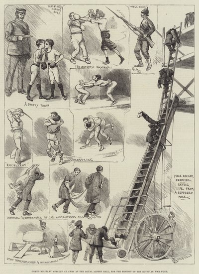 Grand Military Assault at Arms v Royal Albert Hall ve prospěch Egyptského válečného fondu od Alfred Courbould