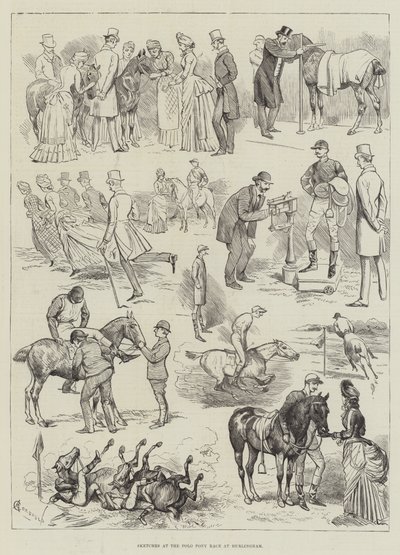Skici na Polo Pony Race v Hurlinghamu od Alfred Courbould