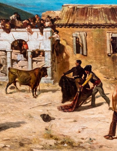 Boj novillos, detail od Alfred Dehodencq